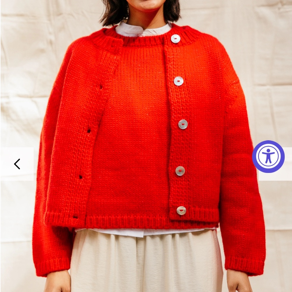 Women's Red Cardigan Sweater